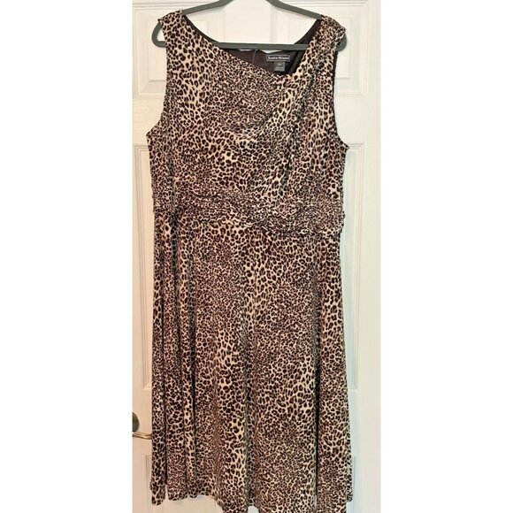 Jessica Howard Animal Print Dress Fit & Flare  Plus SZ 20W Stretch Mob Wife - Picture 1 of 7